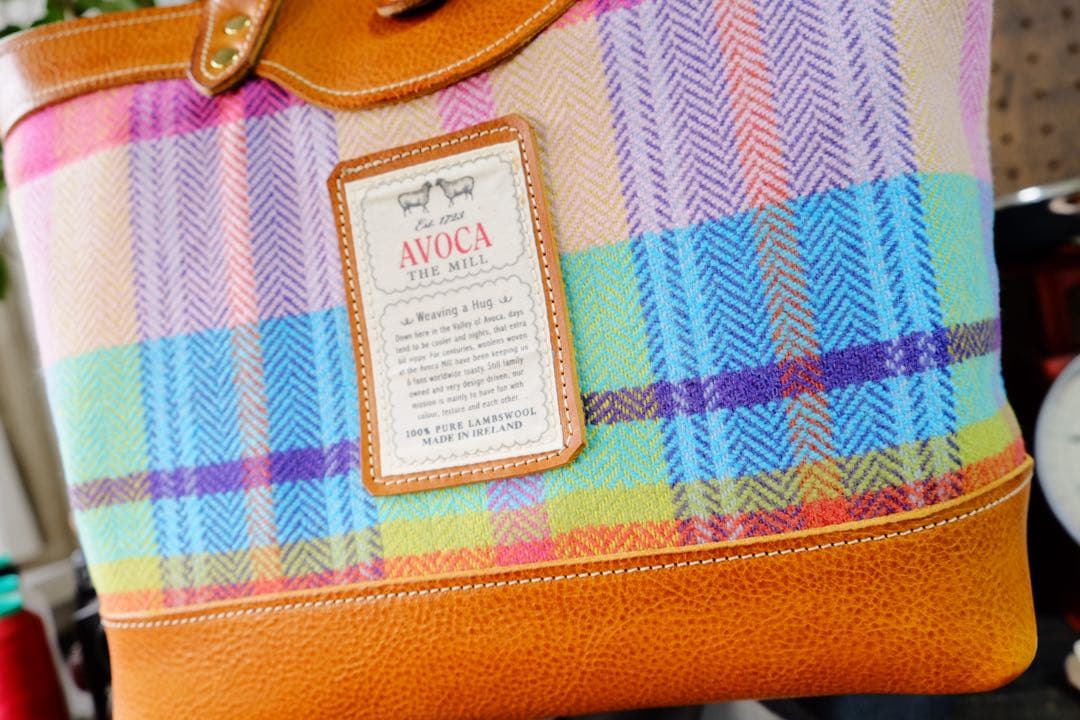 ◆AVOCAツィードと最高級トスカーナヌメ牛革トートバッグ 日本製鞄