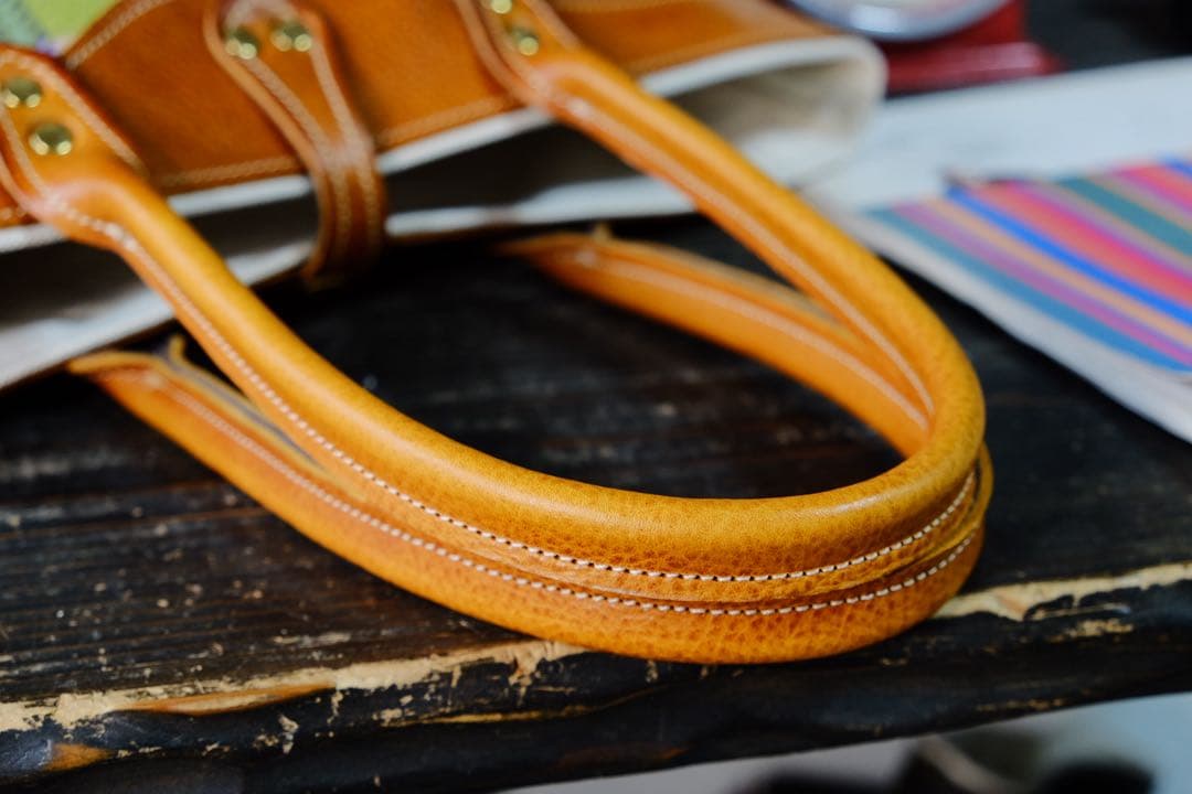 ◆AVOCAツィードと最高級トスカーナヌメ牛革トートバッグ 日本製鞄