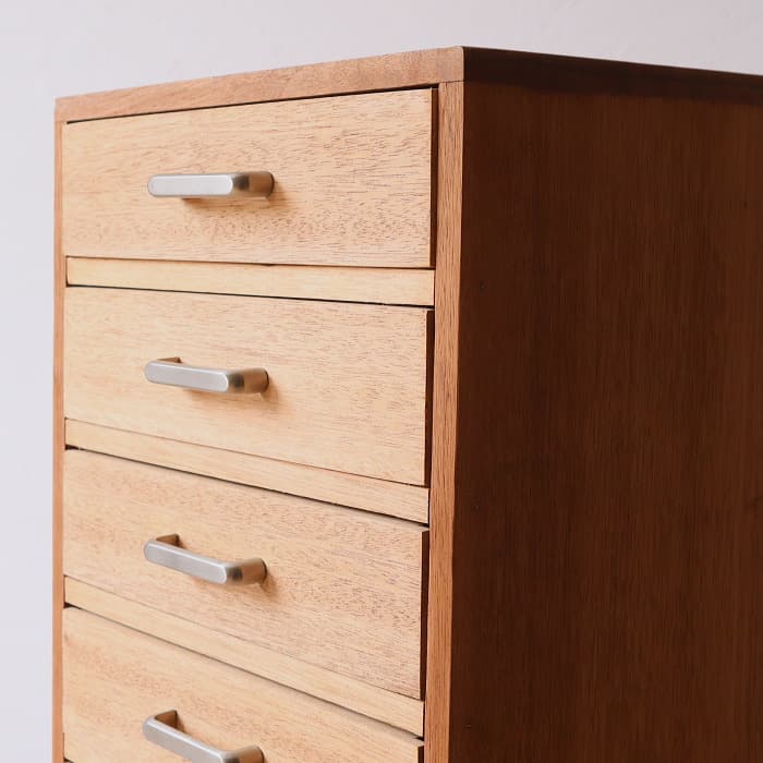 アンティーク 引出し10杯 整理箱 タンス 古家具 ラワン 木製 無塗装 レトロ