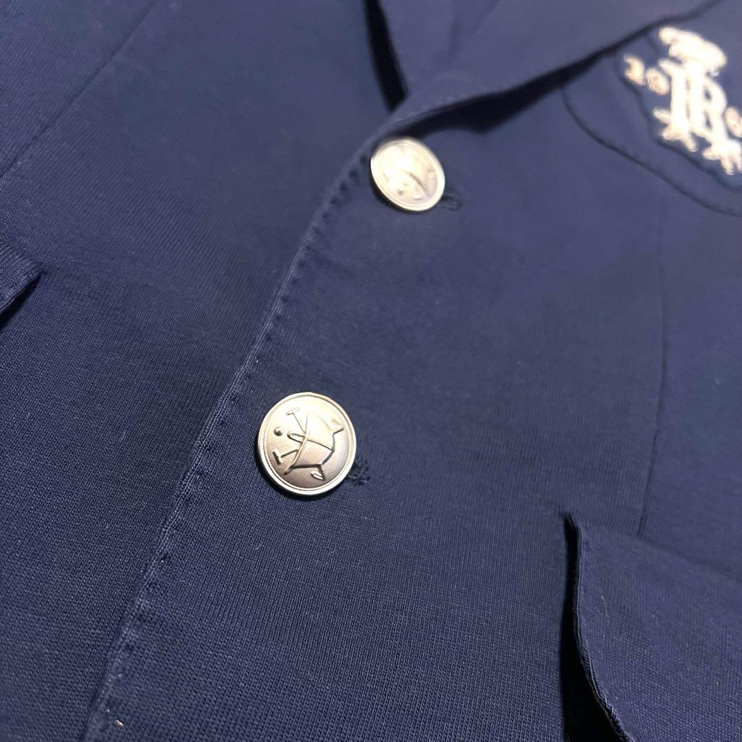 美品 ポロラルフローレン テーラードジャケット ワッペン 銀ボタン 紺ブレ
