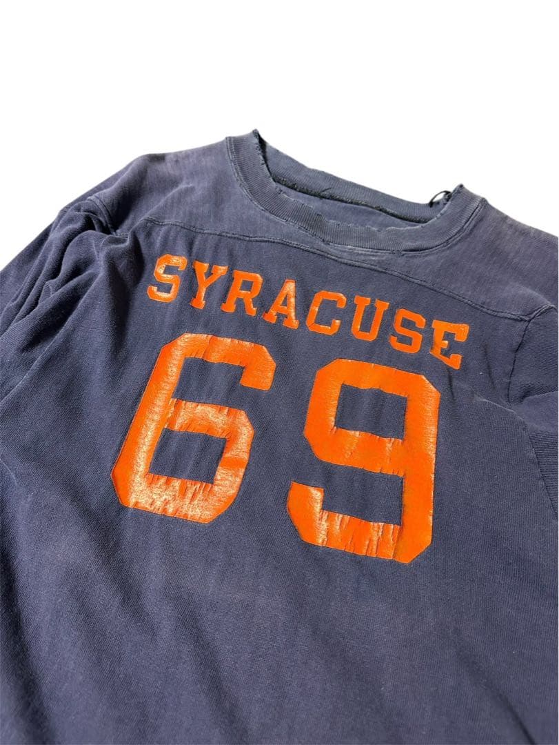 60’s Champion ”SYRACUSE” 茄子紺 フットボールT