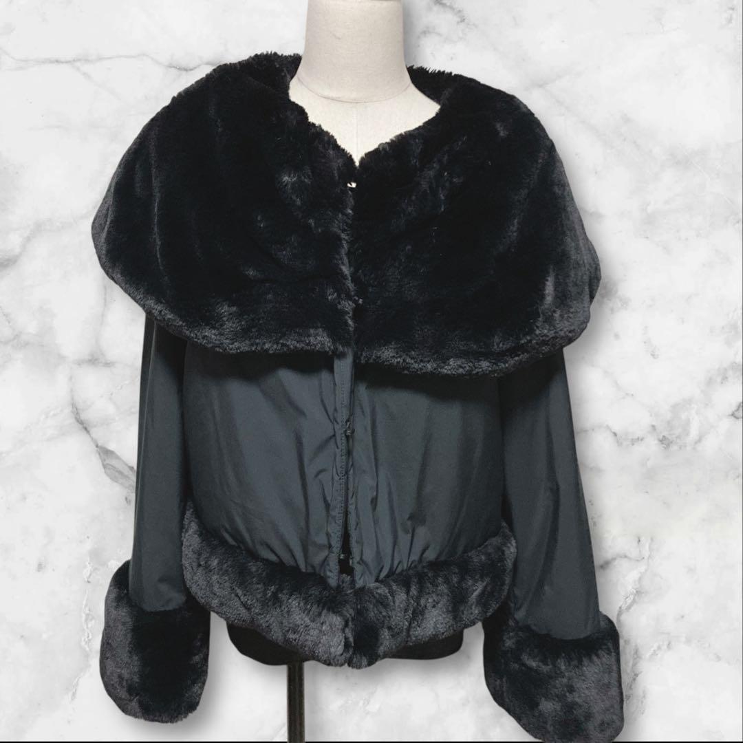 【希少美品】トゥービーシック　ブラック　ボアコート　ボアジャケット　フック留め