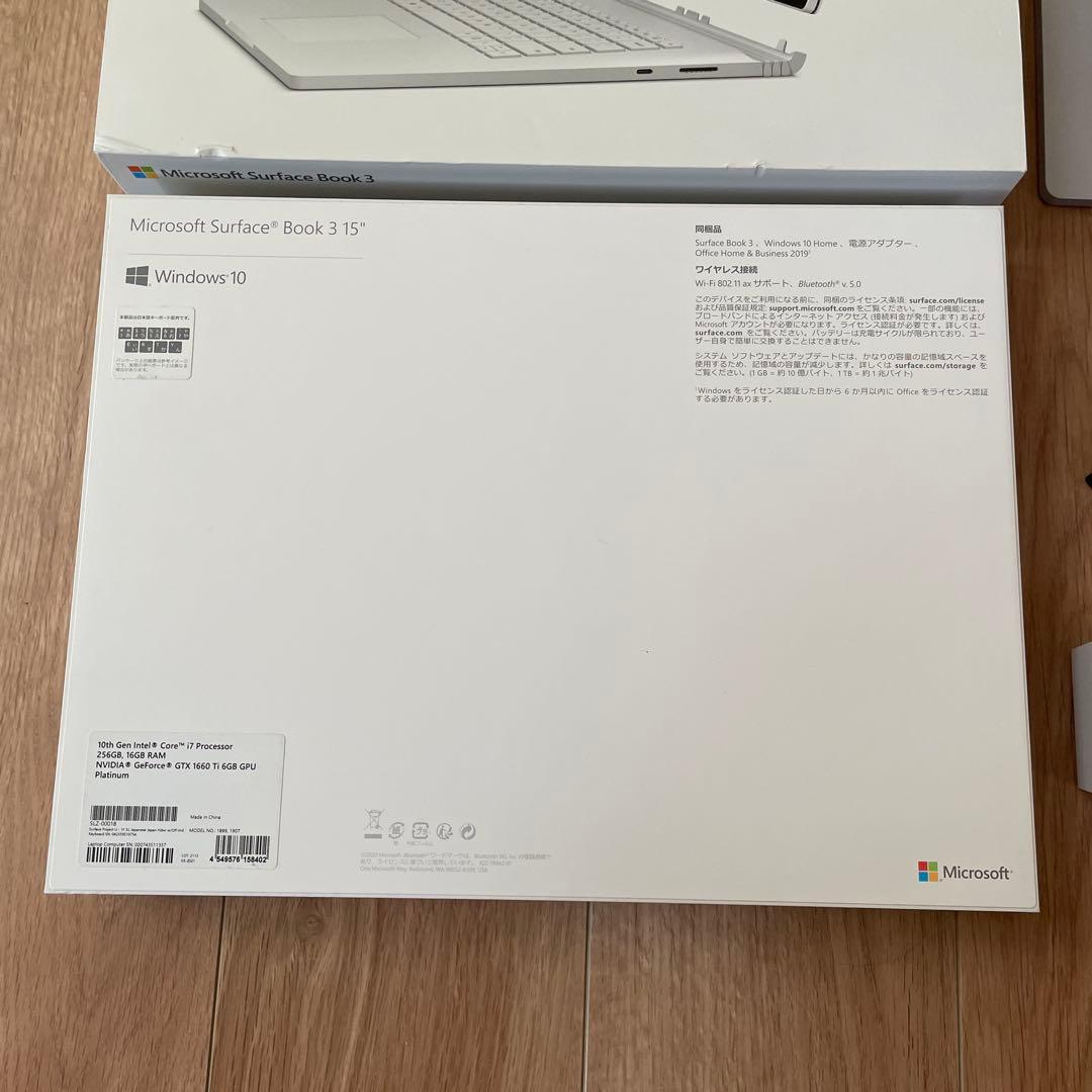 15インチ surface book 3 /core i7/256GB/16GB