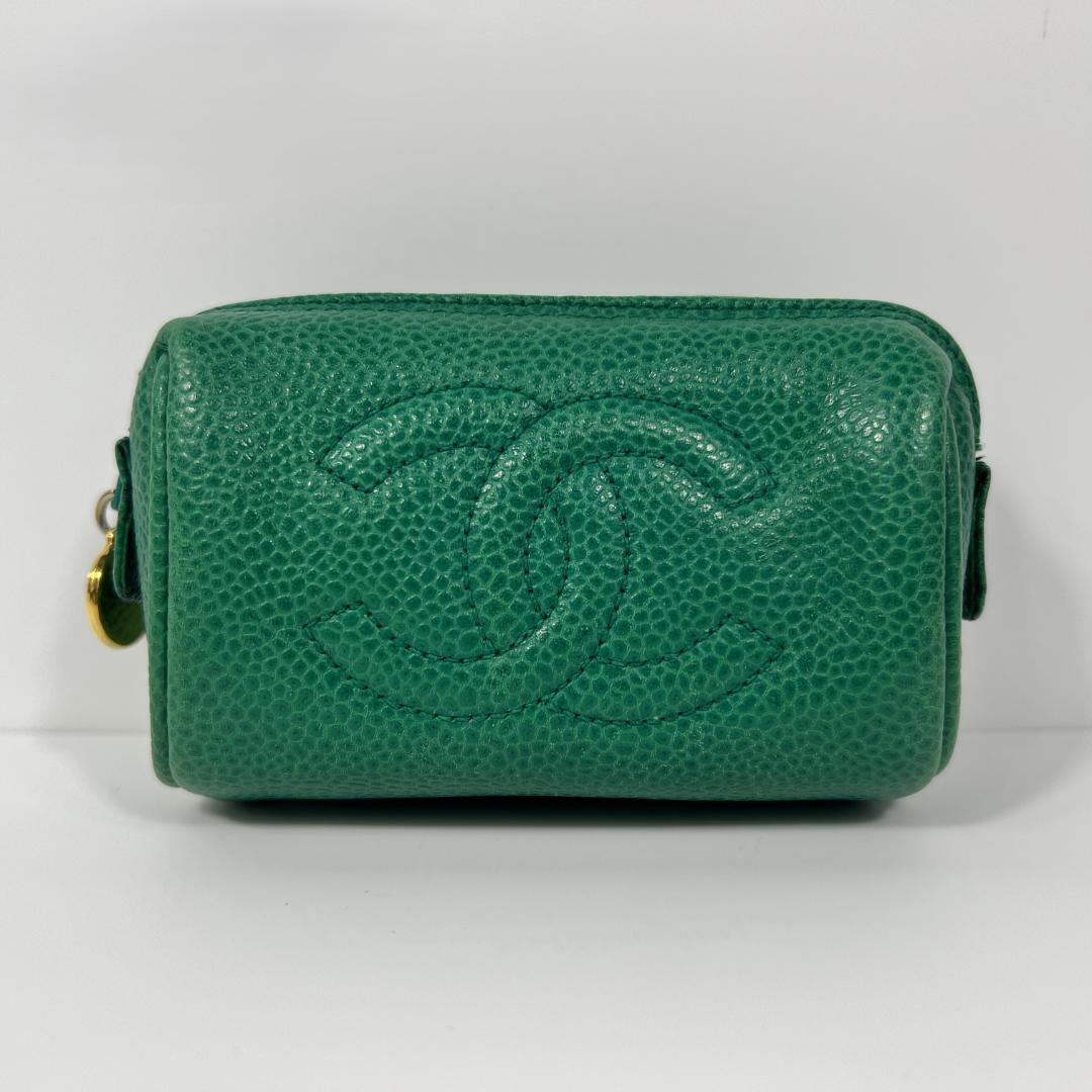 シャネル 3番台 ココマーク キャビアスキン ミニポーチ MBZ039