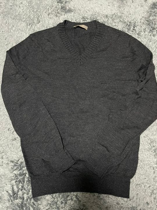 クルチアーニ　27G×9G Vネックニット　チャコール　グレー　46