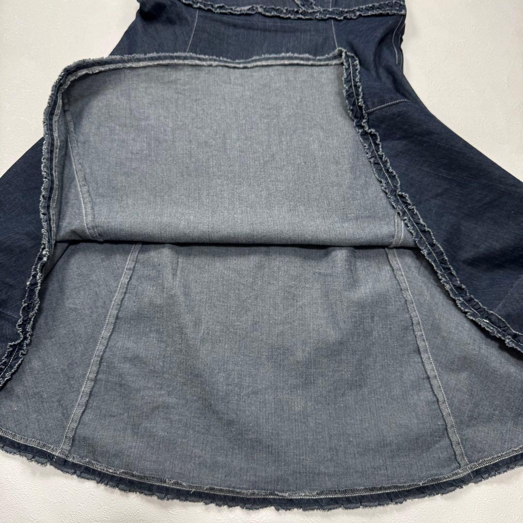 大きいサイズ エムズグレイシー デニム ワンピース ジャンパー スカート 42