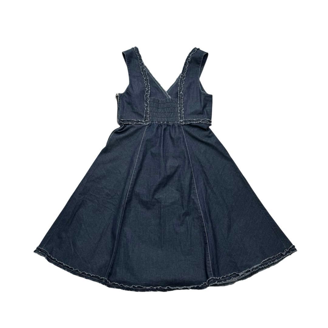 大きいサイズ エムズグレイシー デニム ワンピース ジャンパー スカート 42