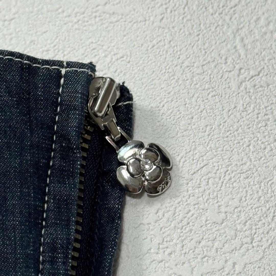 大きいサイズ エムズグレイシー デニム ワンピース ジャンパー スカート 42