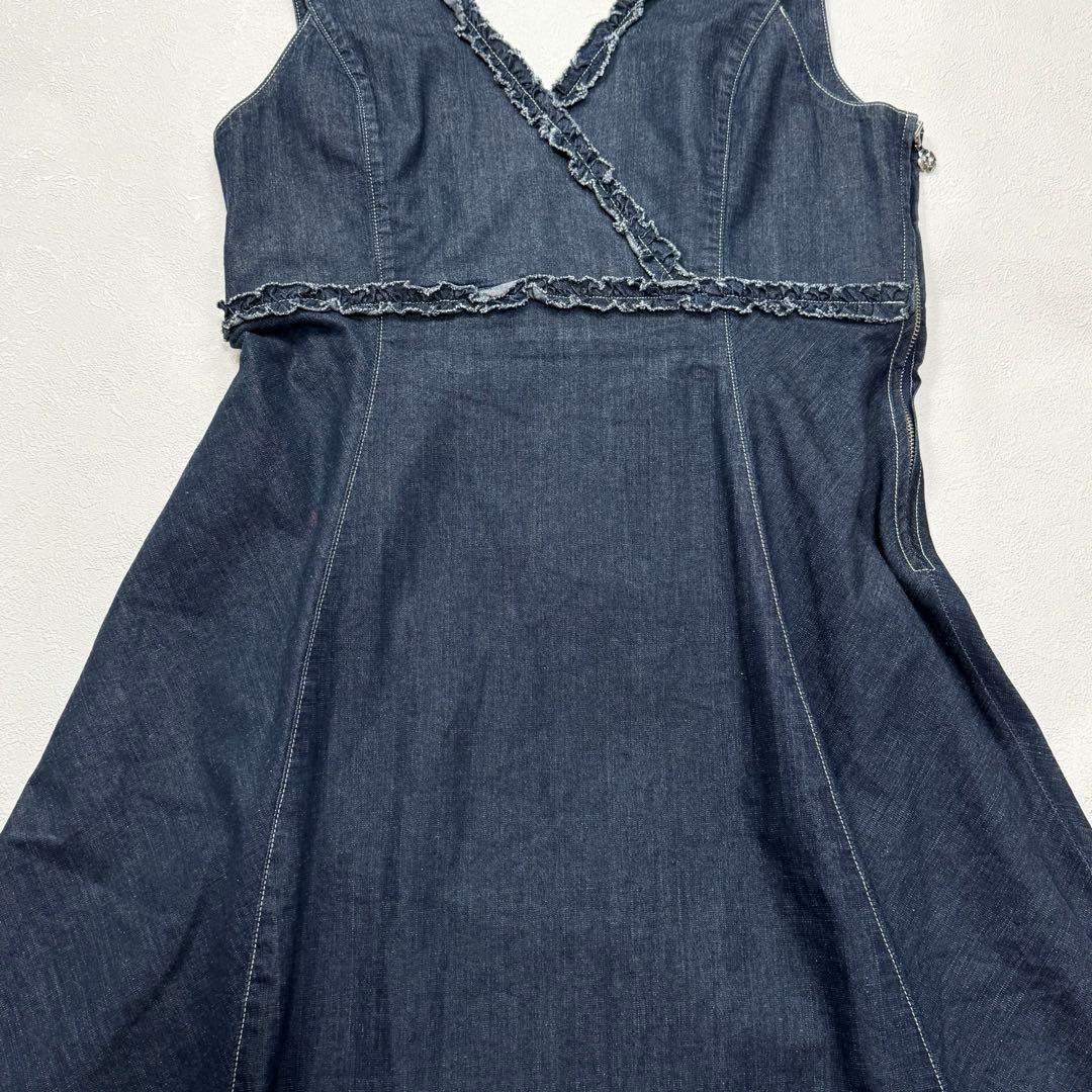 大きいサイズ エムズグレイシー デニム ワンピース ジャンパー スカート 42
