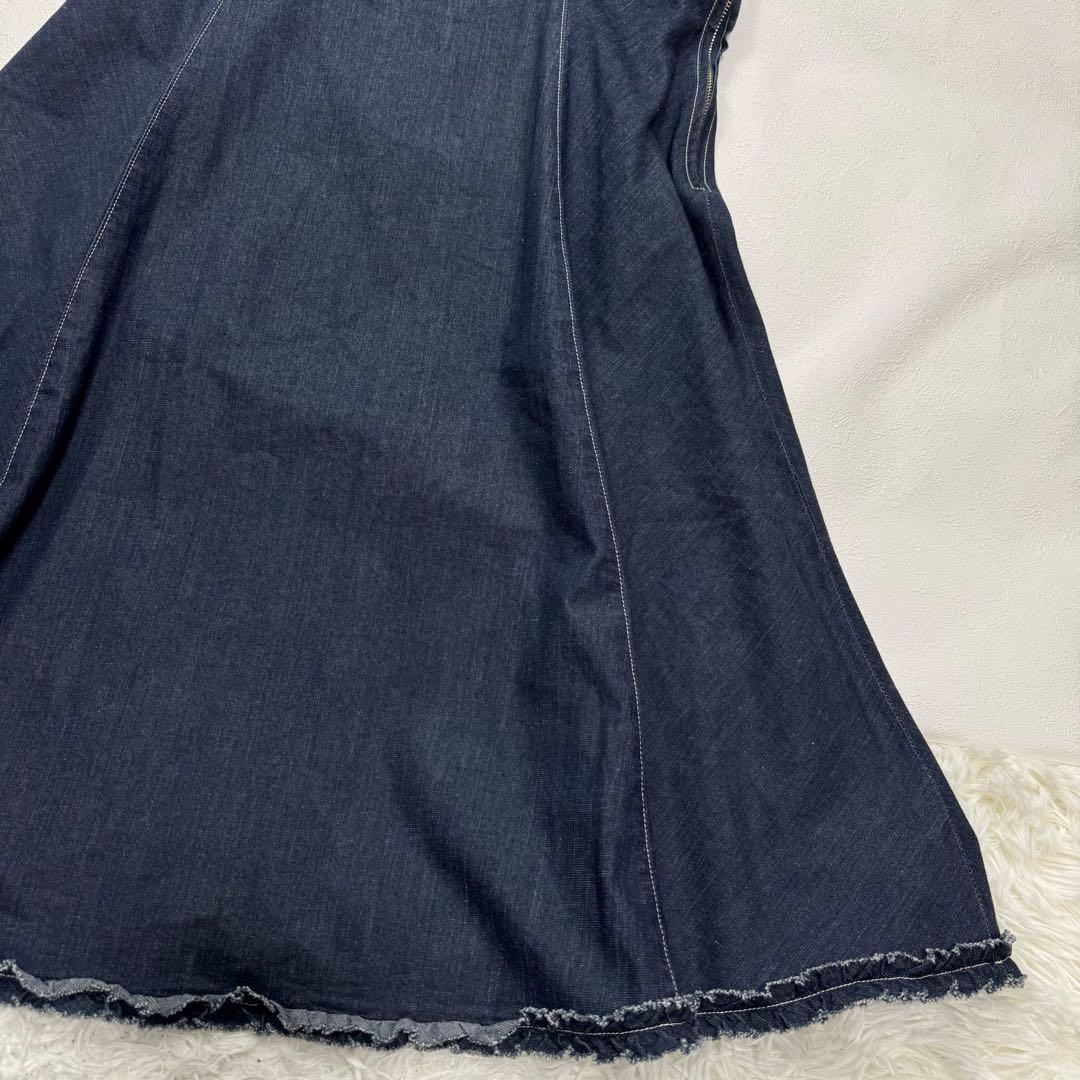大きいサイズ エムズグレイシー デニム ワンピース ジャンパー スカート 42