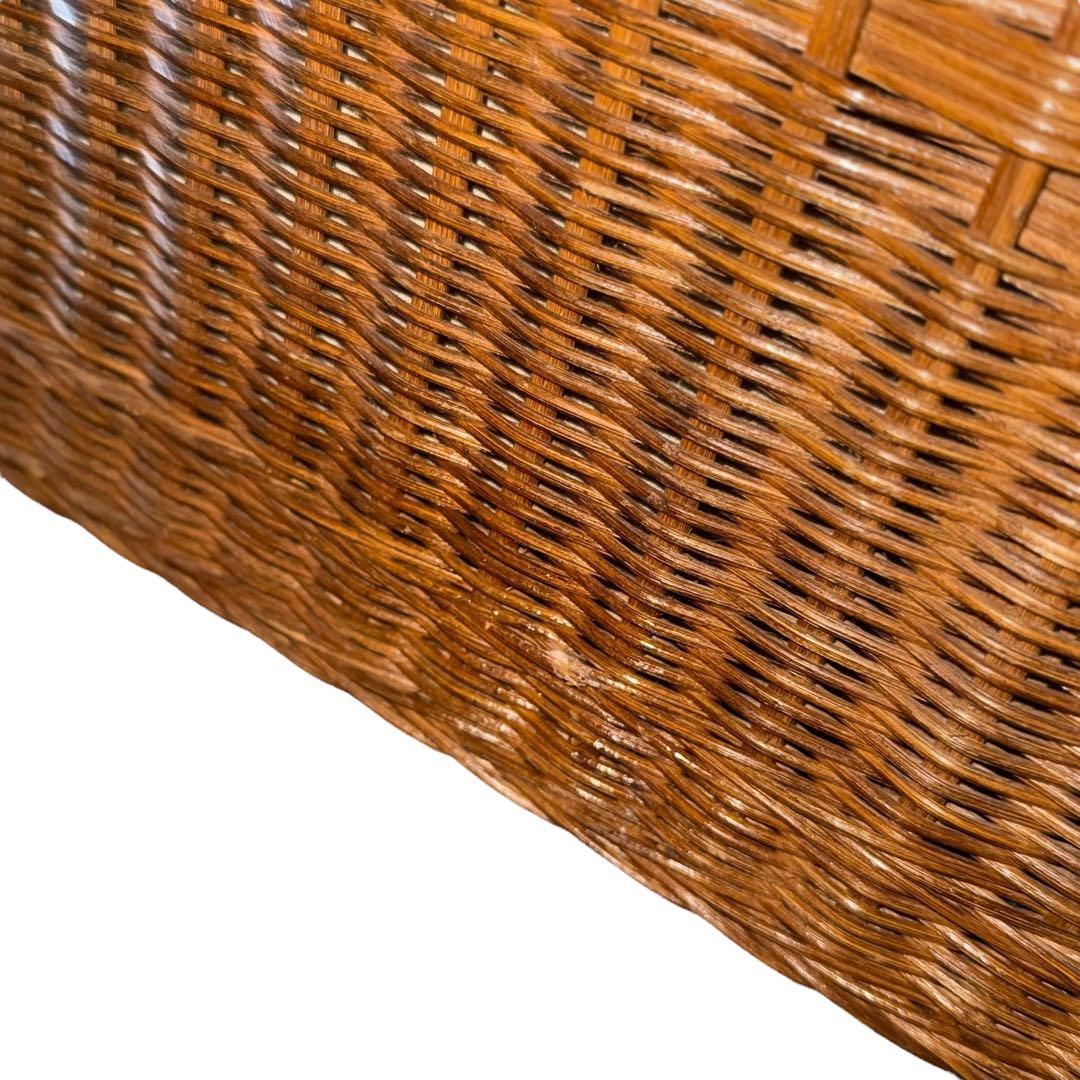 HR816 籐　ビンテージ　ラタン 大型収納 トランク蓋付き収納