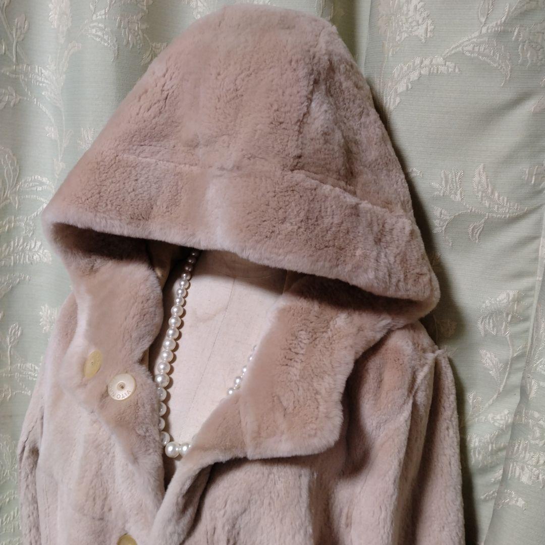 新同使用感無✩レッキス✩フード有✩リバーシブル✩ファーコート✩VITONACCI