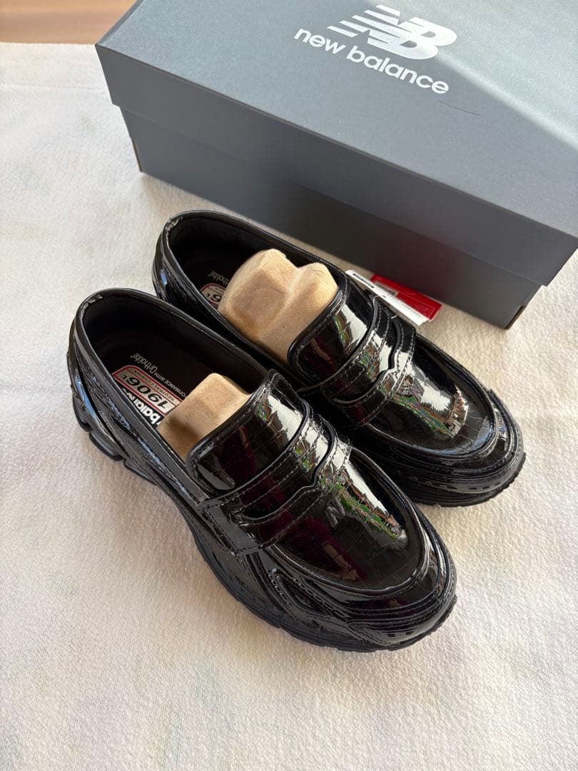New Balance 1906 NB クロコ ブラックローファー