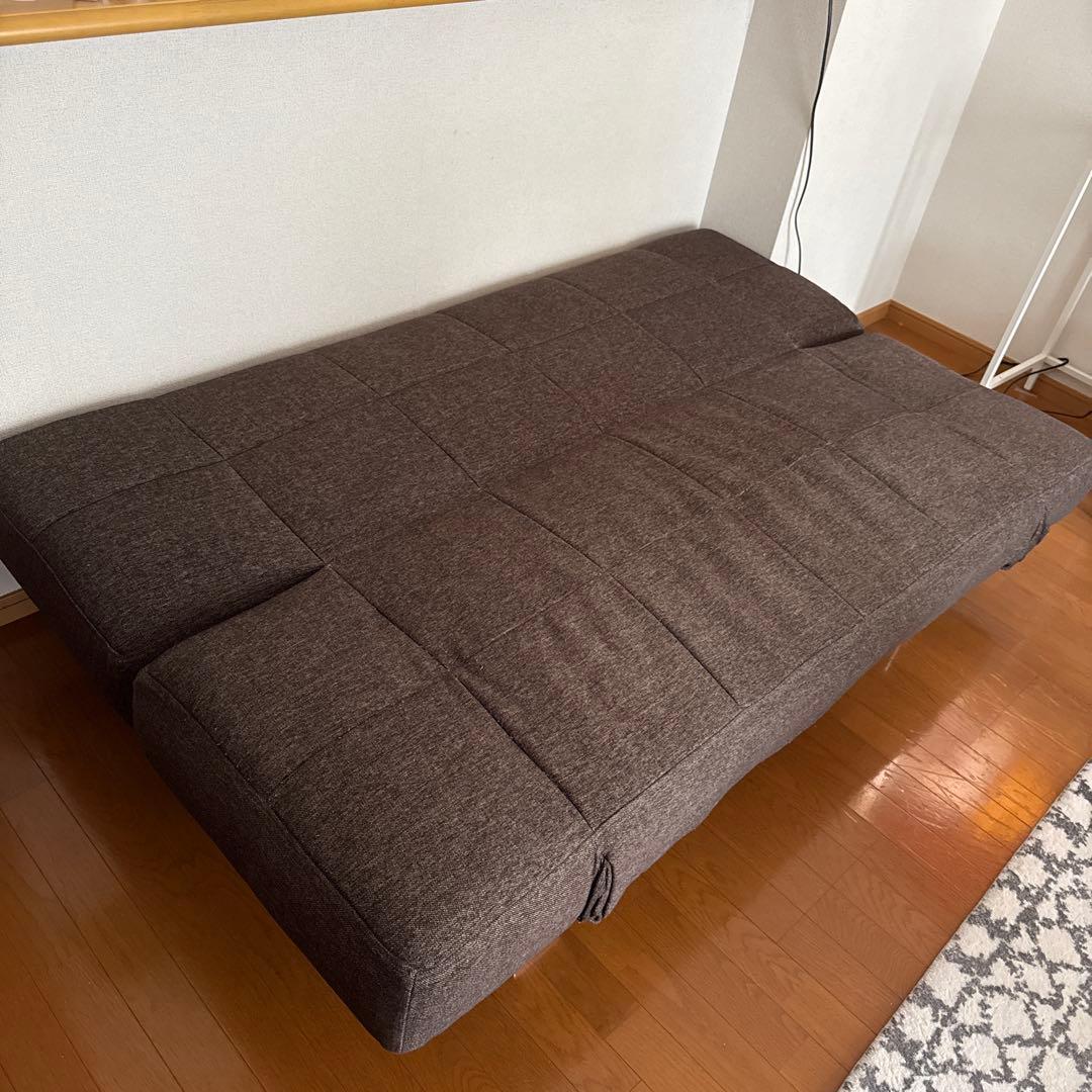 ニトリ　ソファベッド　ブラウン
