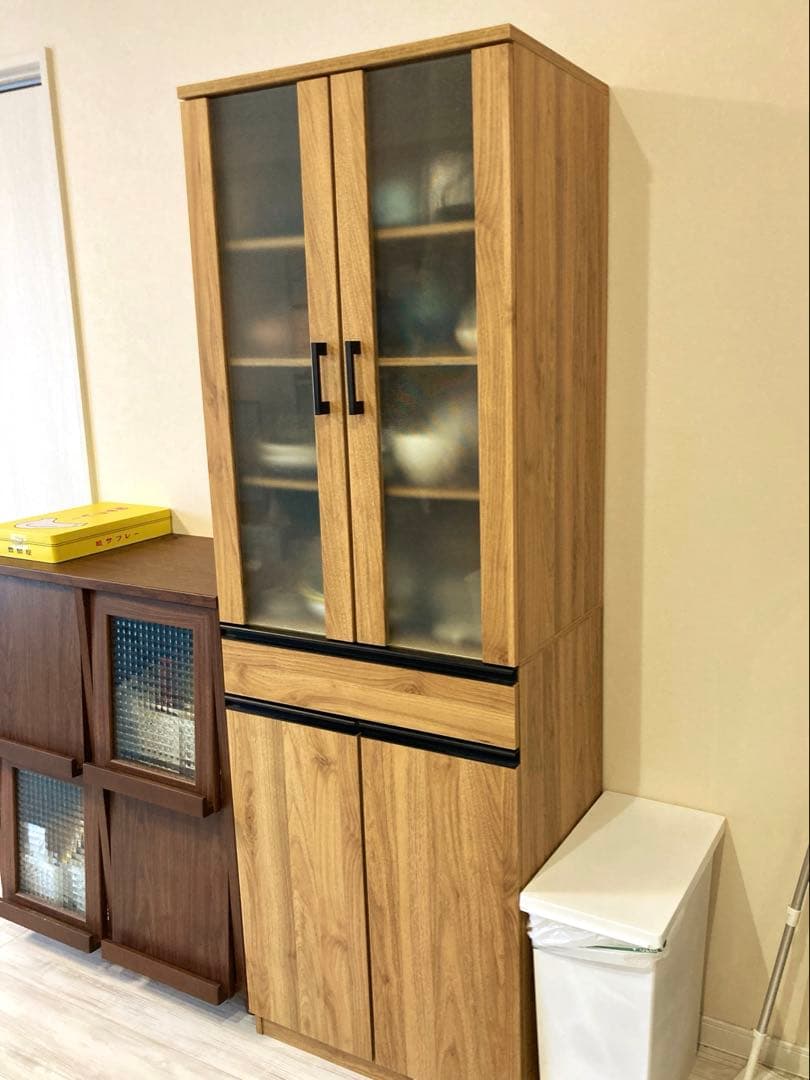 【美品】ニトリ 木目調食器棚