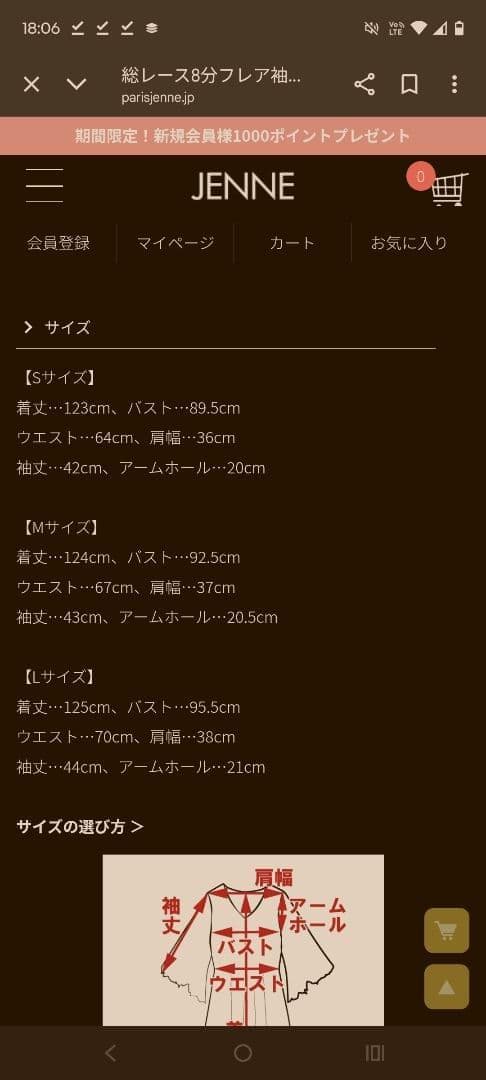 美品◆ジェンヌ　総レース8分フレア袖ワンピース　S　　ホワイト