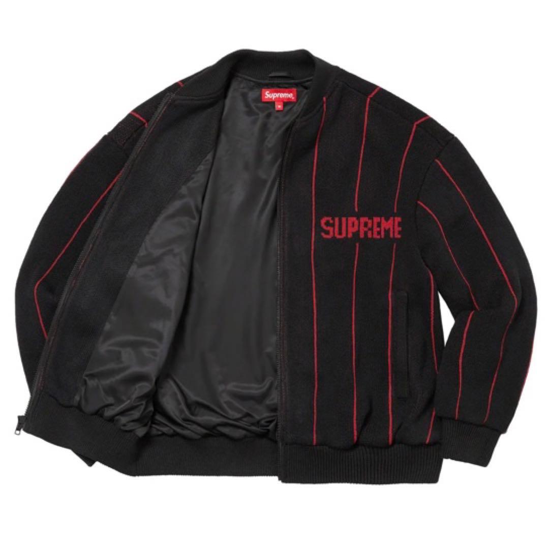 ジャケット・アウター Supreme Pinstripe Varsity Zip Up Sweater