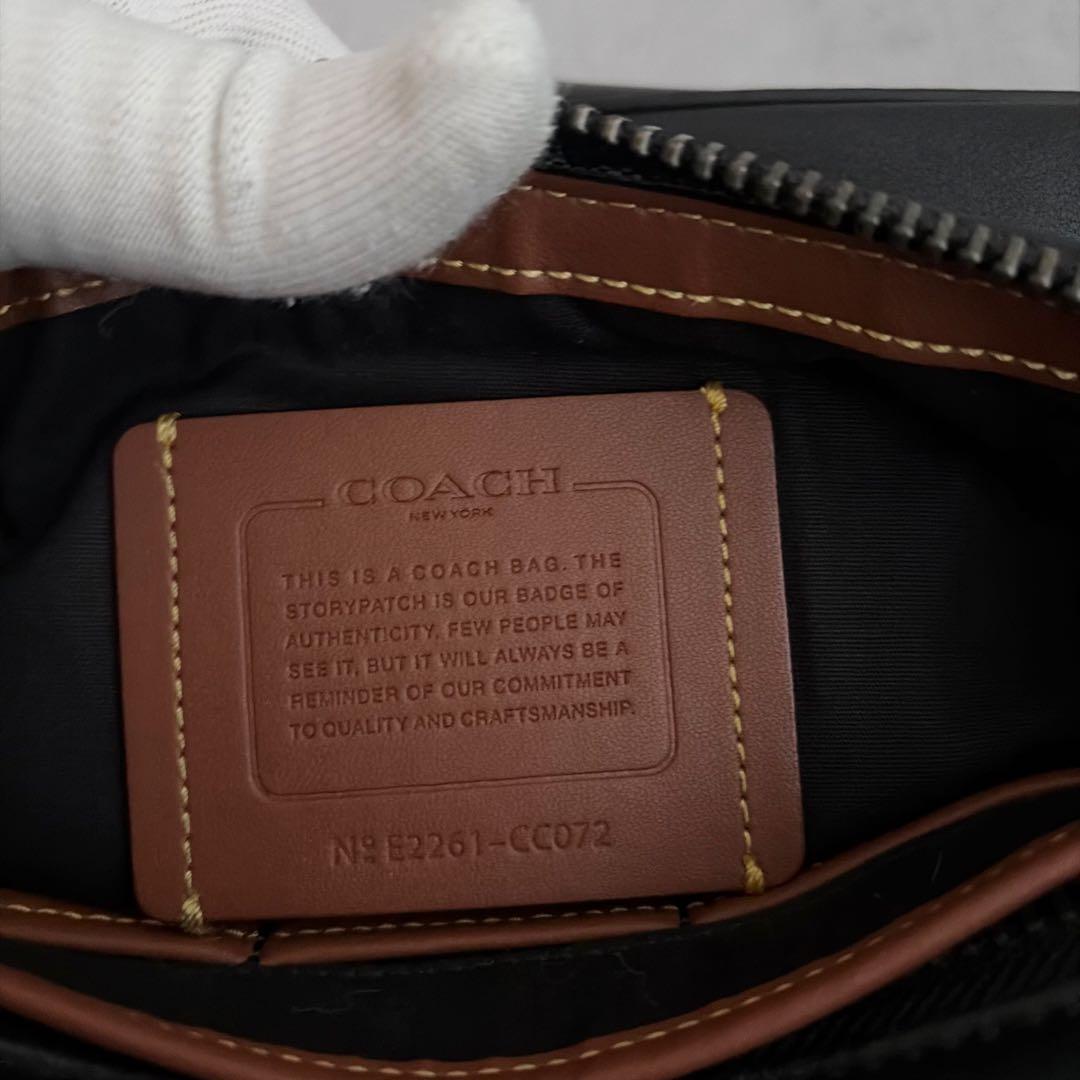 【極美品✨】COACH シグネチャー×レザー　ショルダーバッグ　メッセンジャー