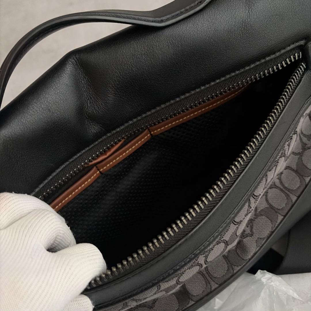 【極美品✨】COACH シグネチャー×レザー　ショルダーバッグ　メッセンジャー