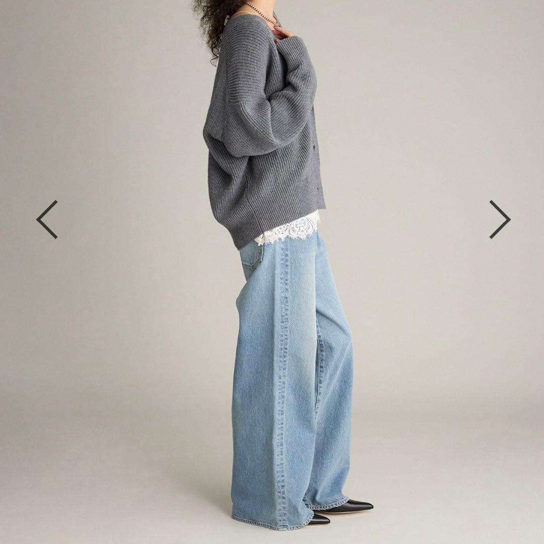 ⭐︎BRILL⭐︎ブリル モダンアゼVネックカーディガン　グレー