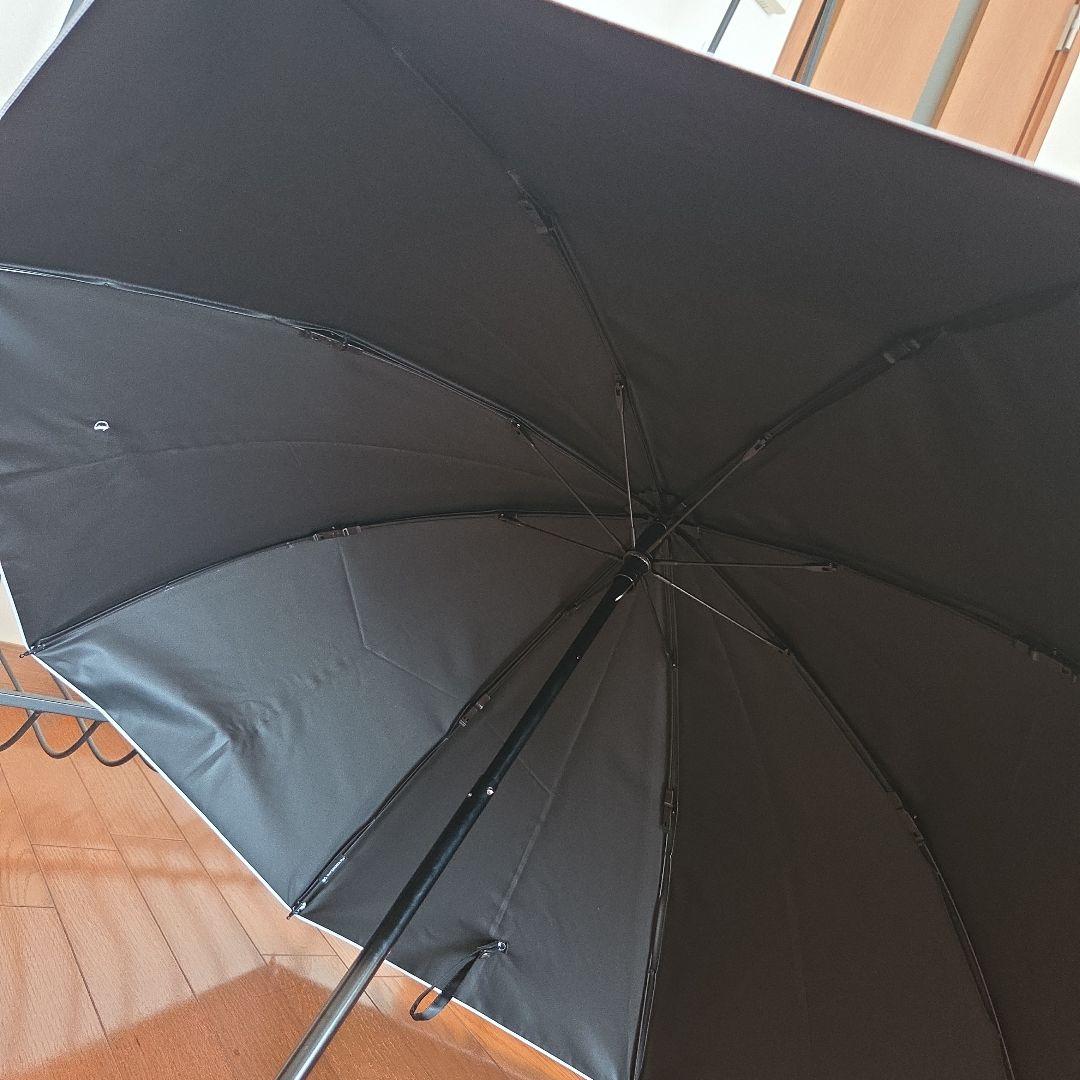 ストライプデザイン(モカ)　2段折り　日傘