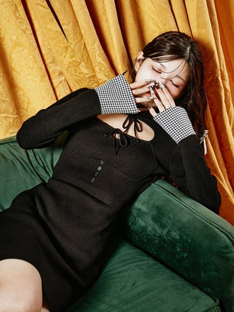 ダーリッチ フロントオープンニットミニワンピース FREE 新品 ★