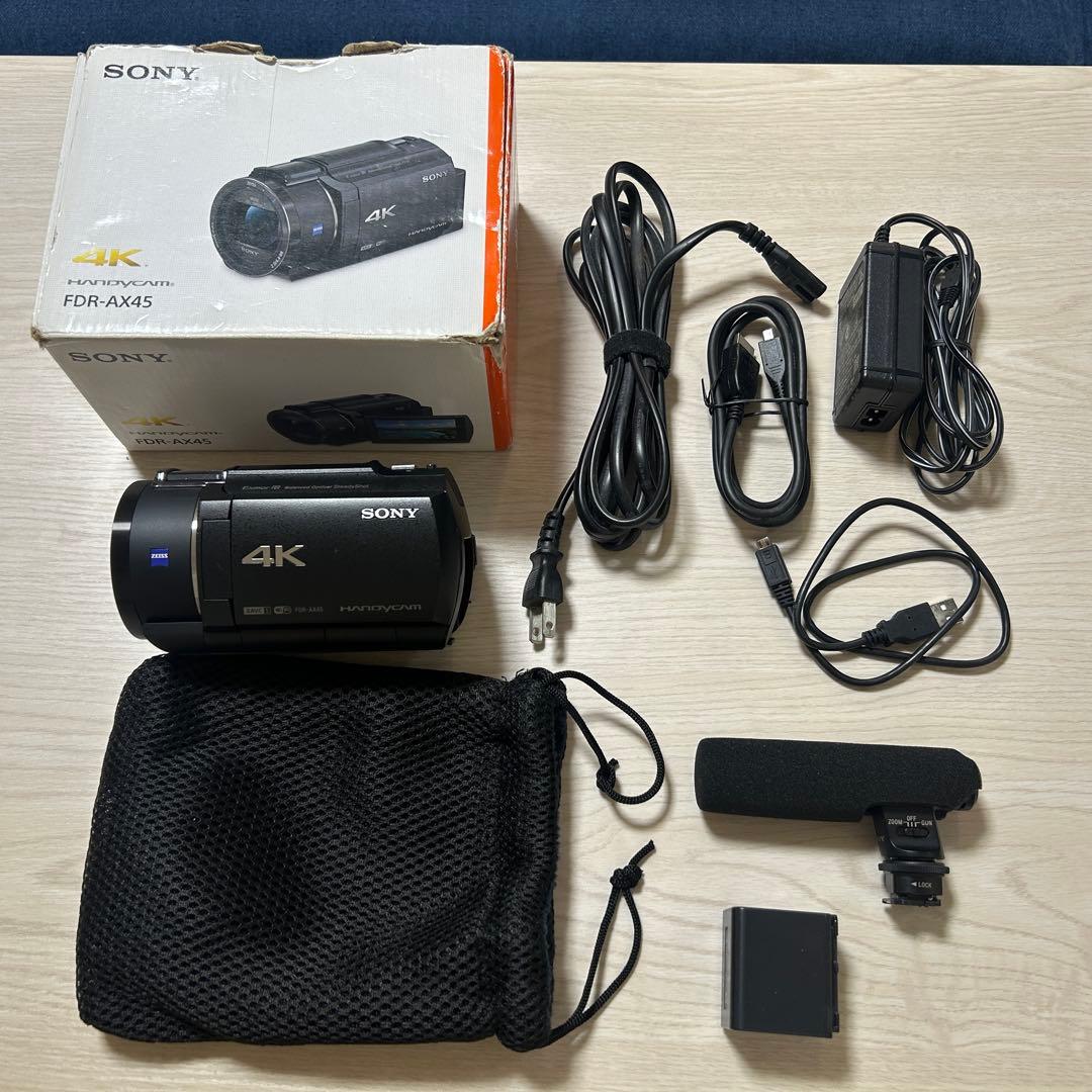 SONY FDR-AX45 ブラック ビデオカメラ & ECM-GZ1M マイク