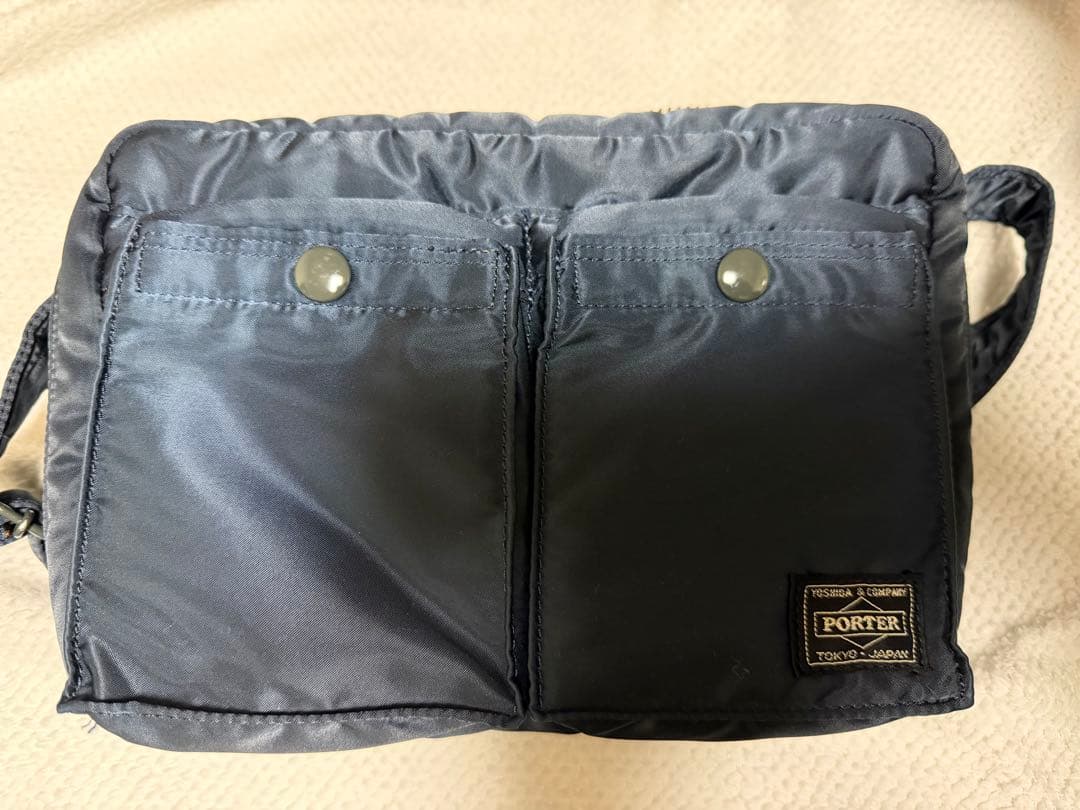 PORTER タンカー ショルダーバッグ アイアンブルー s やや汚れあり