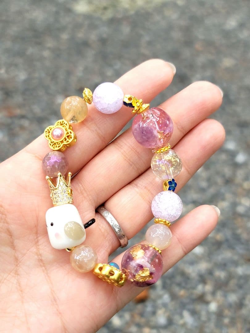 彼とラブラブ❤️シマエナガ恋愛愛情オルゴブレスレット