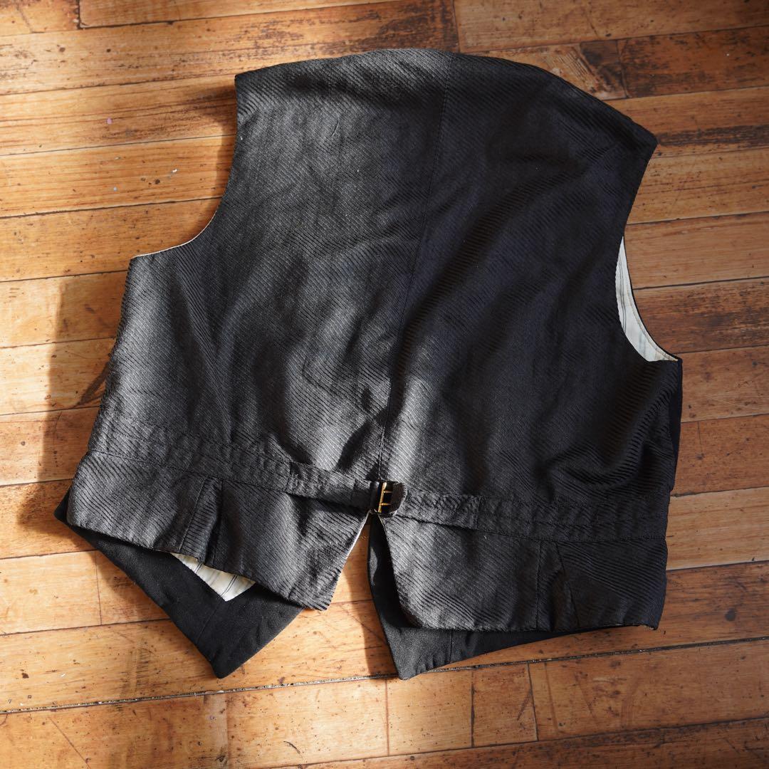 フランスヴィンテージ1920〜30s ウールベスト ジレ シンチバック