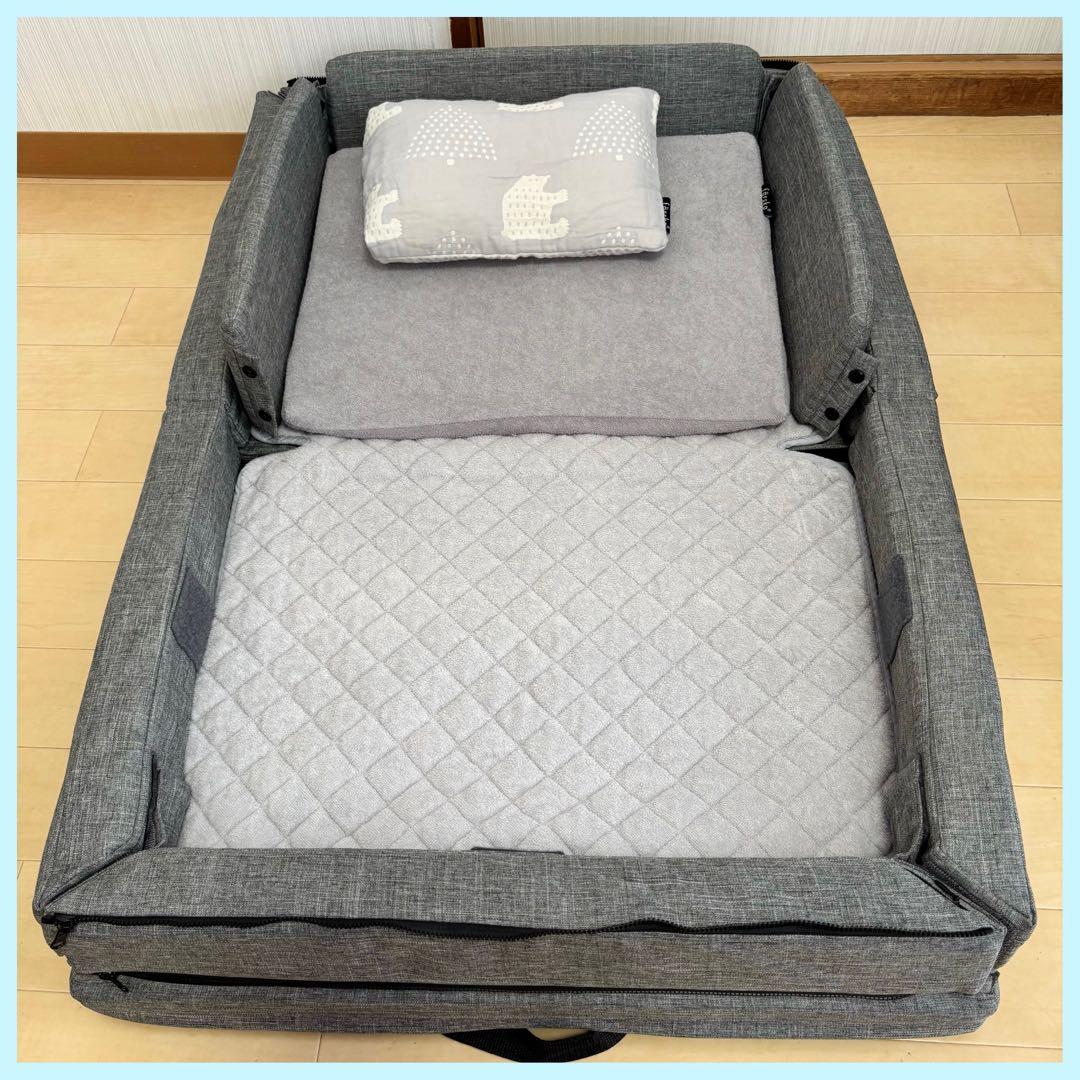 【美品❣️送料込】farska ファルスカ コンパクトベッドフリー ベビーベッド⭐︎