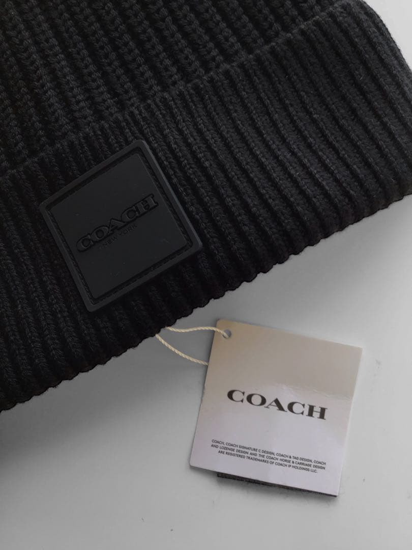 新品　ショッパー付　COACH コーチ　男女兼用　ニットキャップ