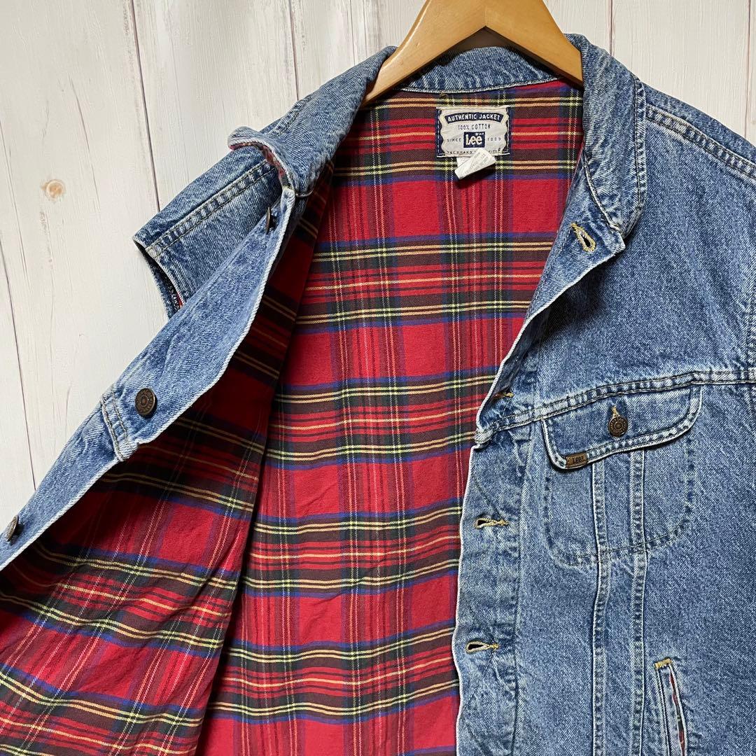 90s USA製 Lee ヴィンテージ デニム ベスト ジャケット ビッグサイズ