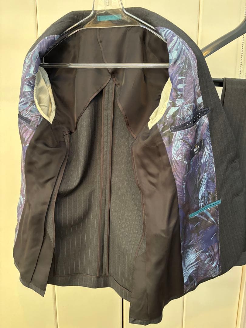 【美品】ポールスミス 2Bスーツ グレーストライプ REDA 日本製 Mサイズ