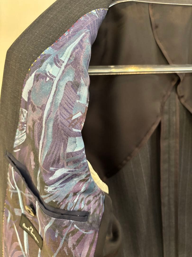 【美品】ポールスミス 2Bスーツ グレーストライプ REDA 日本製 Mサイズ