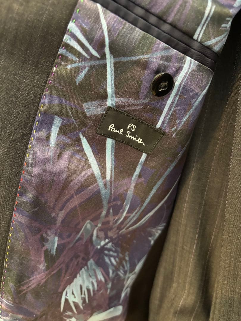 【美品】ポールスミス 2Bスーツ グレーストライプ REDA 日本製 Mサイズ