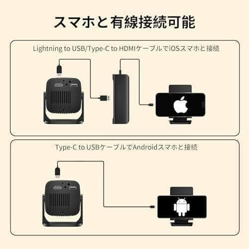 【超小型＆軽量ただ310g！2026年最新登場！スマホ接続可能◎超短焦点◎27a