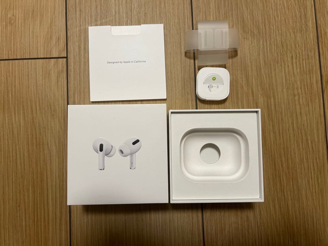 AirPods Pro 本体【箱、説明書、未使用イヤーチップ付き】 動作確認済