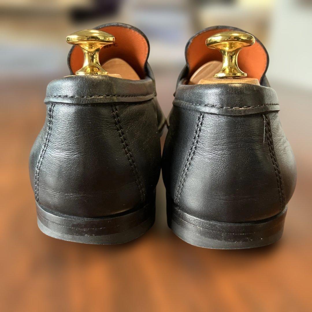 Santoni ブラック ローファー　UK8 箱、保存袋つき