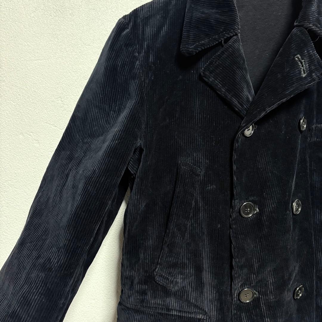 美品 希少 フランス製 ビンテージ 太畝コーデュロイ ダブルジャケット