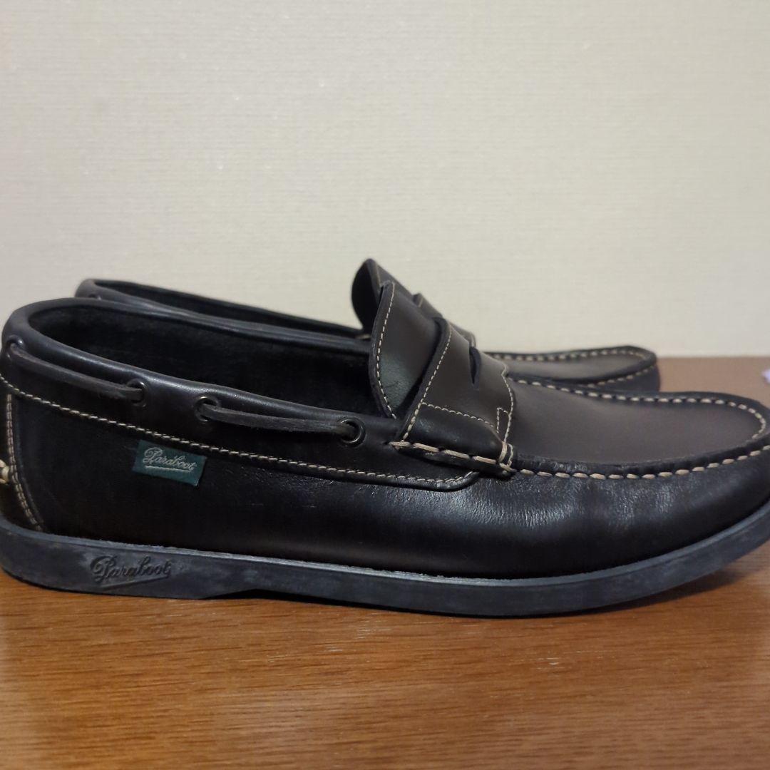 Paraboot　BEAMS別注　紺レザー デッキシューズ スリッポン