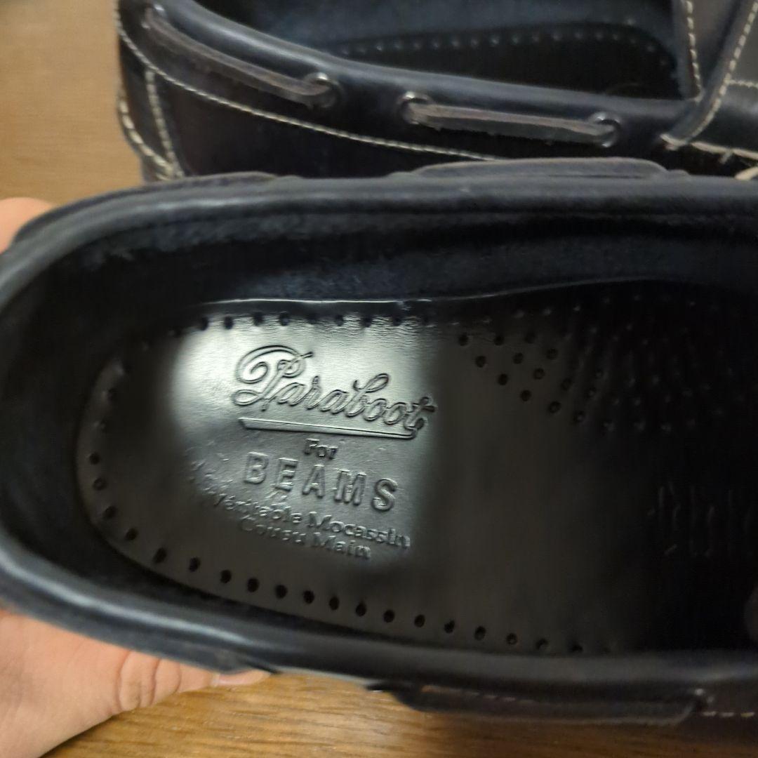 Paraboot　BEAMS別注　紺レザー デッキシューズ スリッポン