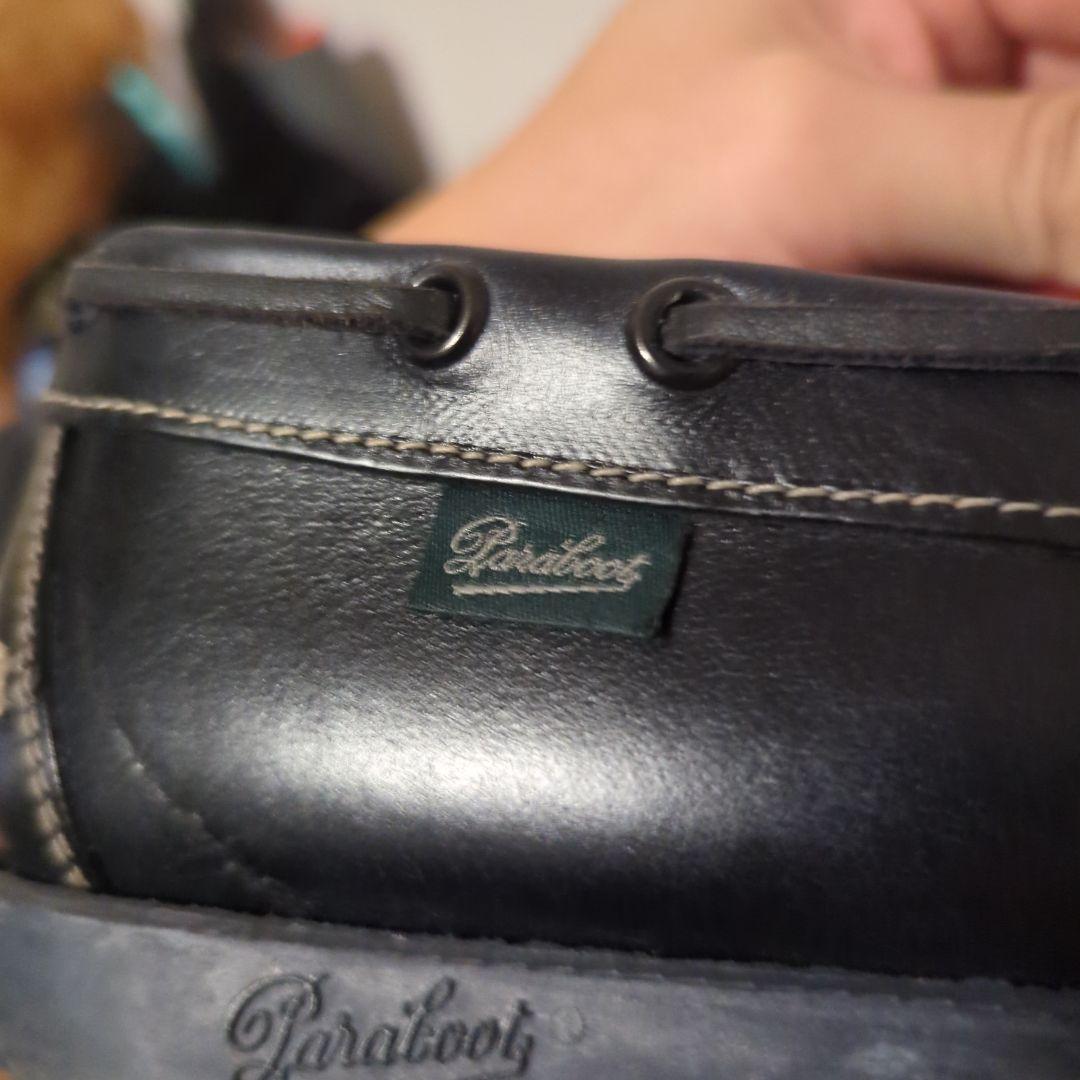 Paraboot　BEAMS別注　紺レザー デッキシューズ スリッポン