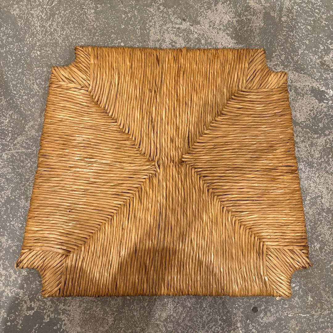 CASAダイニングチェア　カフェチェア　藁座面　剥離