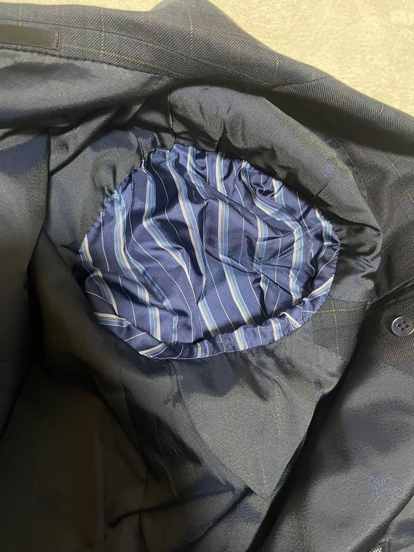 極美品 バーバリー ダブル 紺ブレ 6ボタン 金ボタン ＸL相当 イギリス製