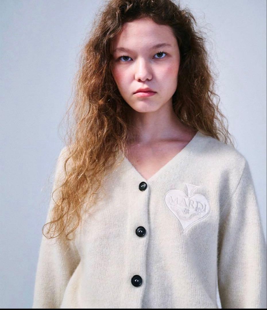 Mardi Mercredi ハート刺繍カーディガン
