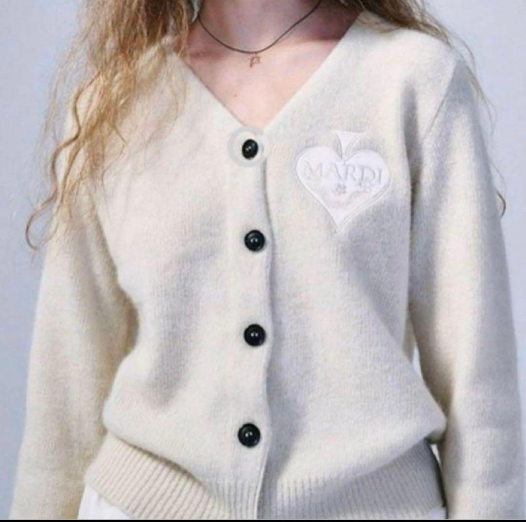 Mardi Mercredi ハート刺繍カーディガン