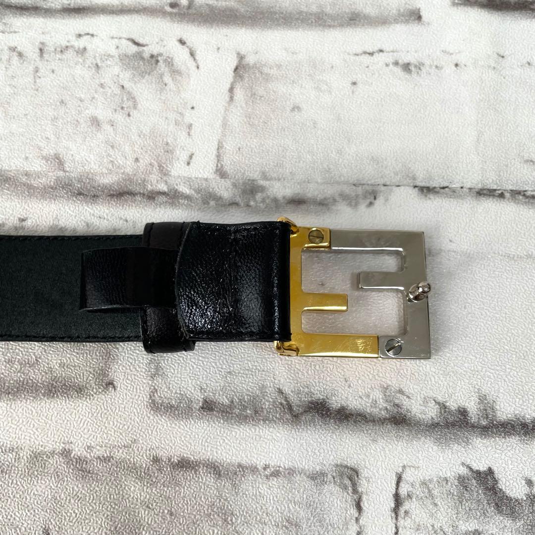 美品✨フェンディ　レディース　ベルト　コンボ　FF金具　ズッカ　黒