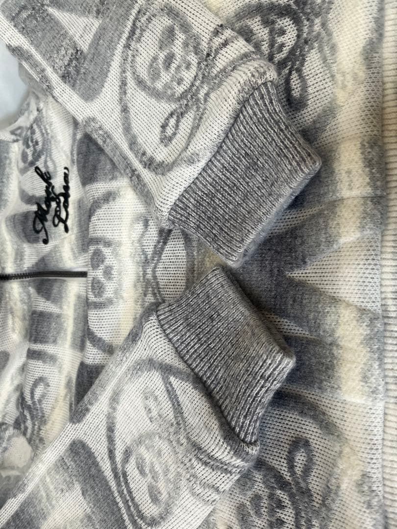 定価5.2万 MARK&LONA 防風 ニットブルゾン 38 スカル 蓄熱