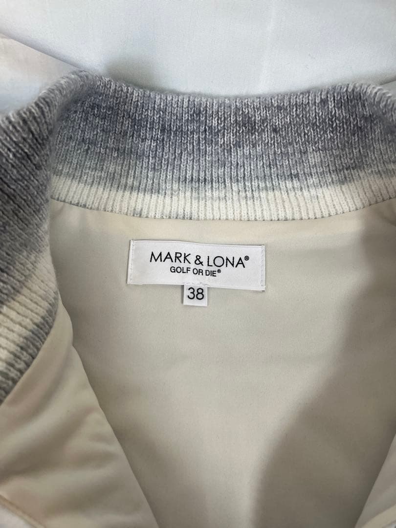 定価5.2万 MARK&LONA 防風 ニットブルゾン 38 スカル 蓄熱